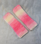 Fingerless Gloves Pink & White