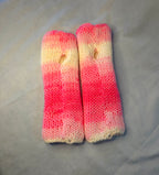 Fingerless Gloves Pink & White