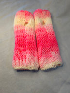 Fingerless Gloves Pink & White