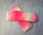 Fingerless Gloves Pink & White