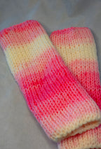 Fingerless Gloves Pink & White