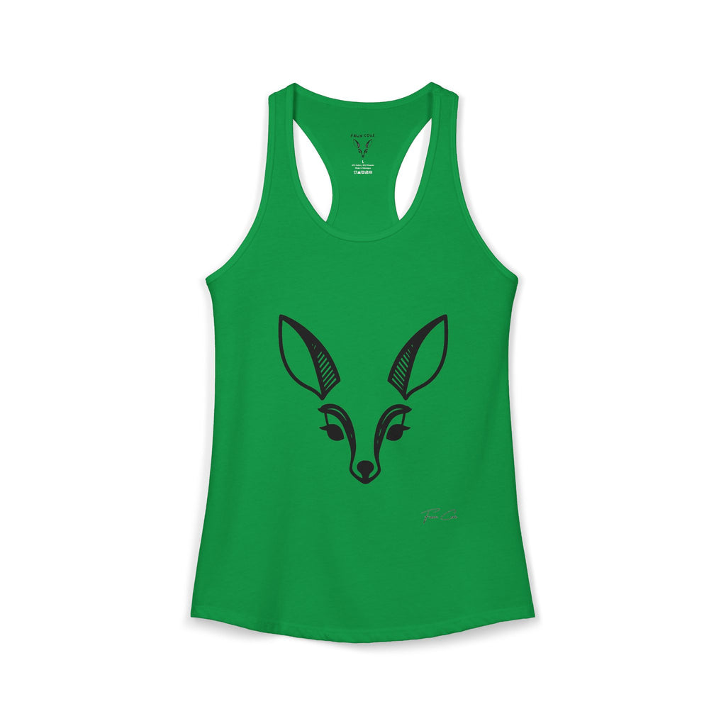 Deer Face Women's Racerback Tank — Nature-Inspired Casual Tank Top