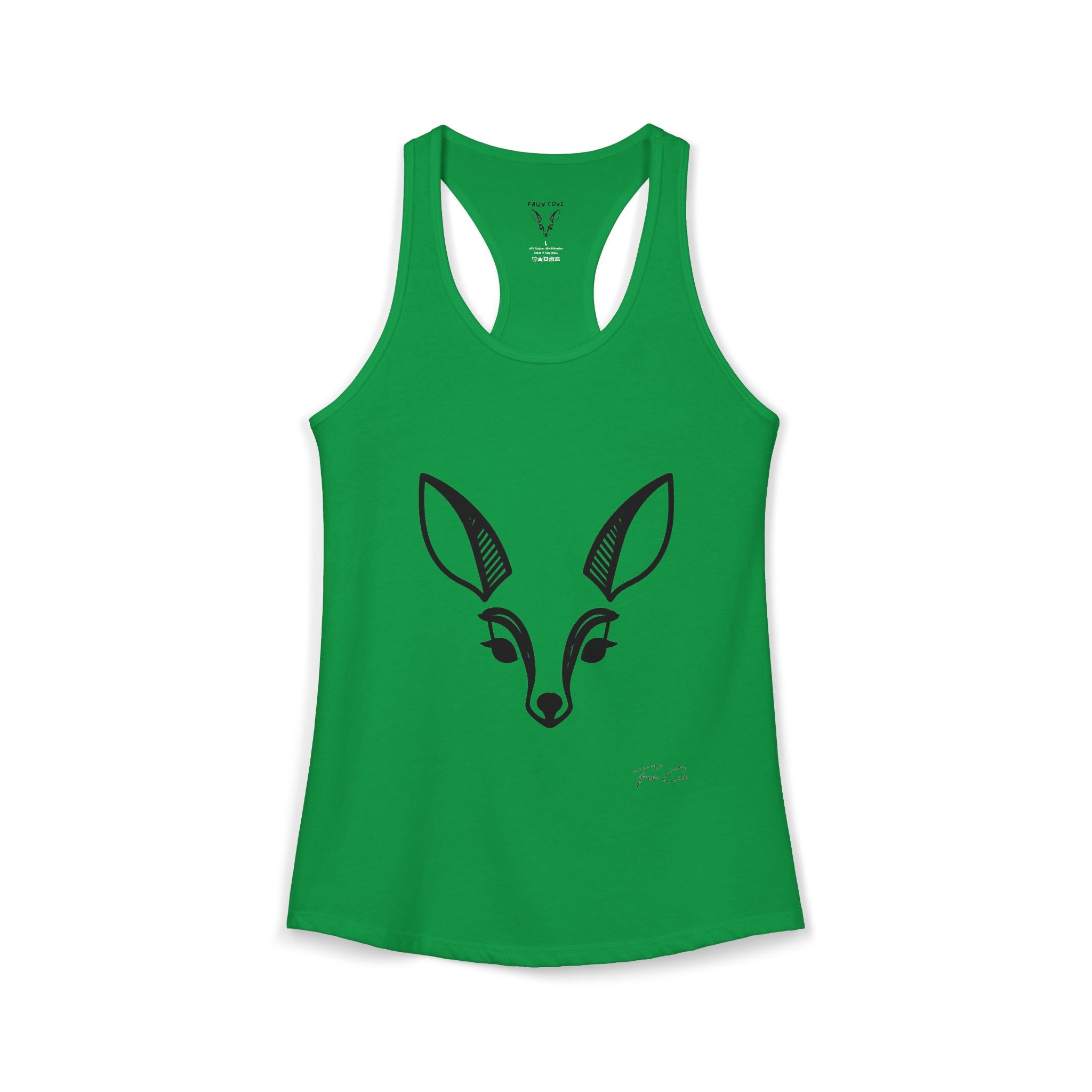 Deer Face Women's Racerback Tank — Nature-Inspired Casual Tank Top