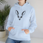 Minimal Deer Face Hoodie — Botanical Line Art Sweatshirt