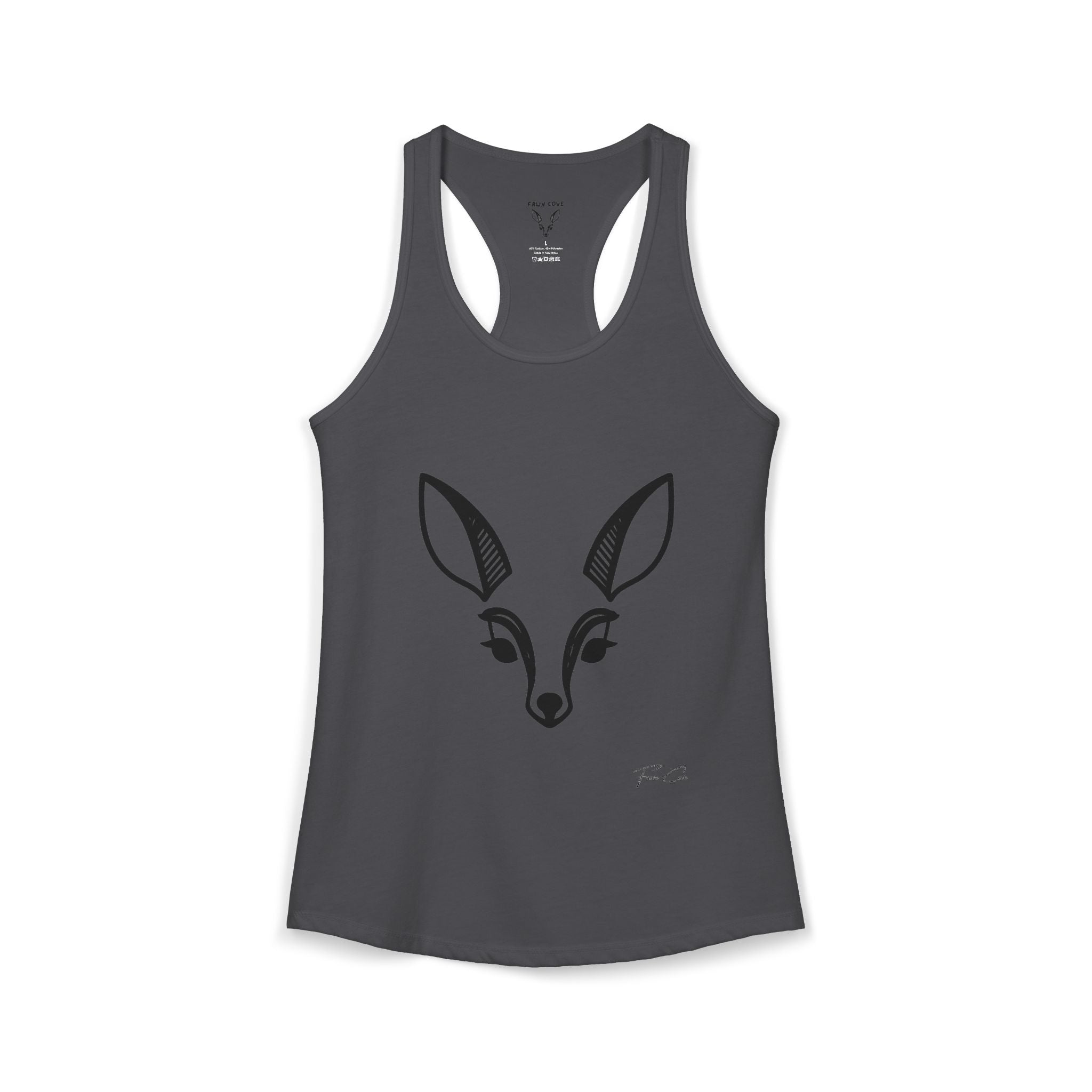 Deer Face Women's Racerback Tank — Nature-Inspired Casual Tank Top