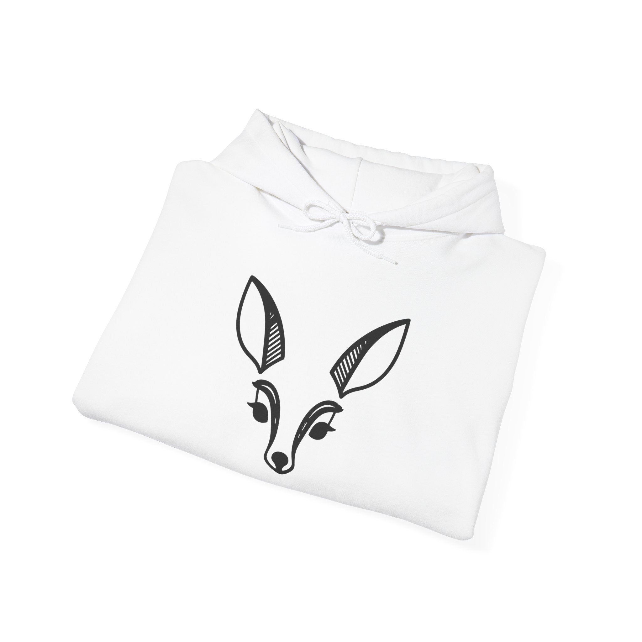 Minimal Deer Face Hoodie — Botanical Line Art Sweatshirt