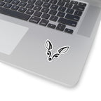 Minimal Black & White Fawn Head Kiss-Cut Sticker — Cute Deer Laptop Decal