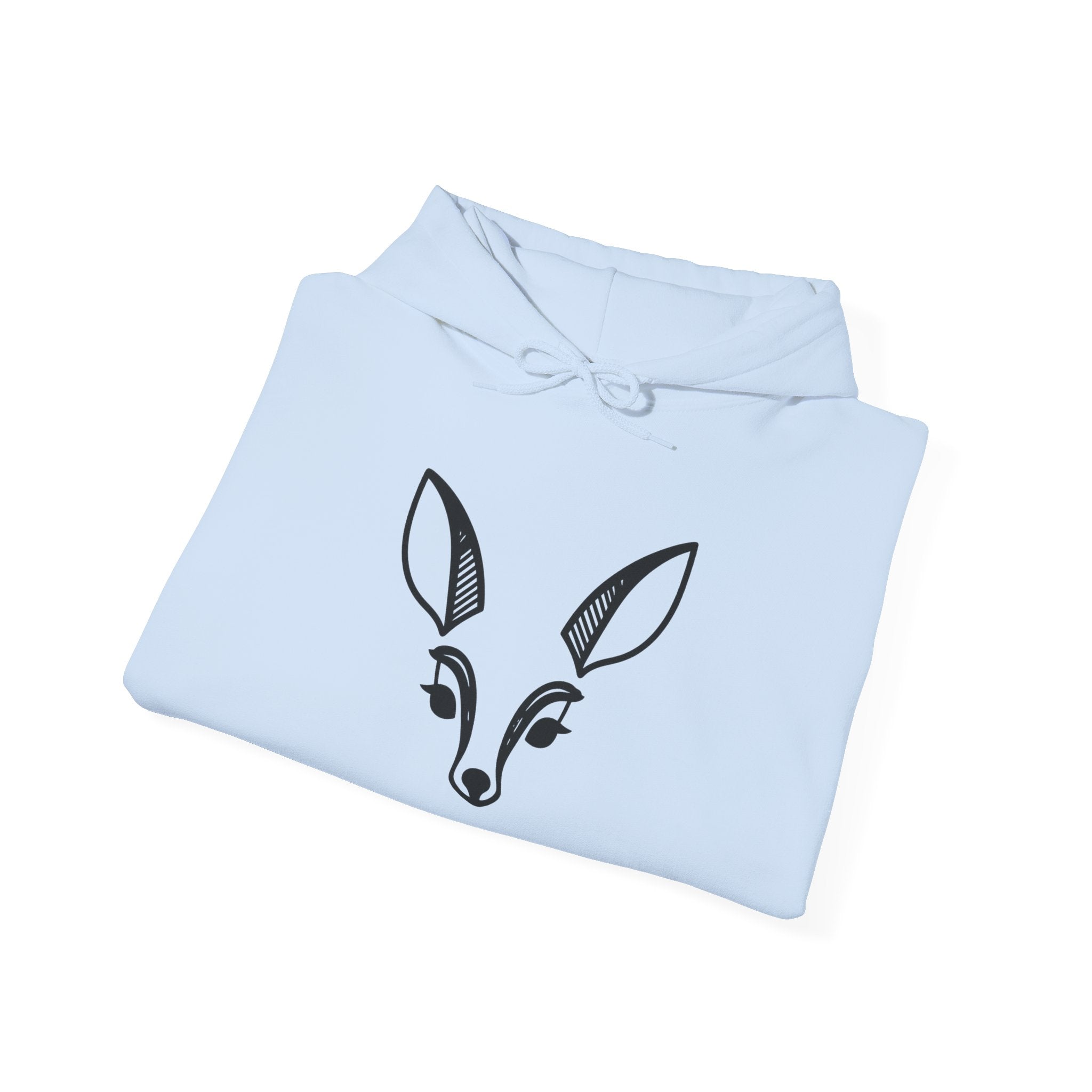 Minimal Deer Face Hoodie — Botanical Line Art Sweatshirt