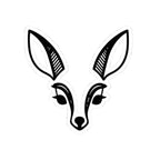 Minimal Black & White Fawn Head Kiss-Cut Sticker — Cute Deer Laptop Decal