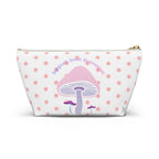 Cute Mushroom Accessory Pouch — “Support Small Businesses” T‑Bottom Cosmetic Bag