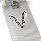 Minimal Black & White Fawn Head Kiss-Cut Sticker — Cute Deer Laptop Decal