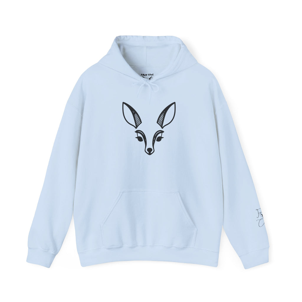 Minimal Deer Face Hoodie — Botanical Line Art Sweatshirt