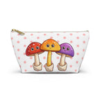 Cute Mushroom Accessory Pouch — “Support Small Businesses” T‑Bottom Cosmetic Bag