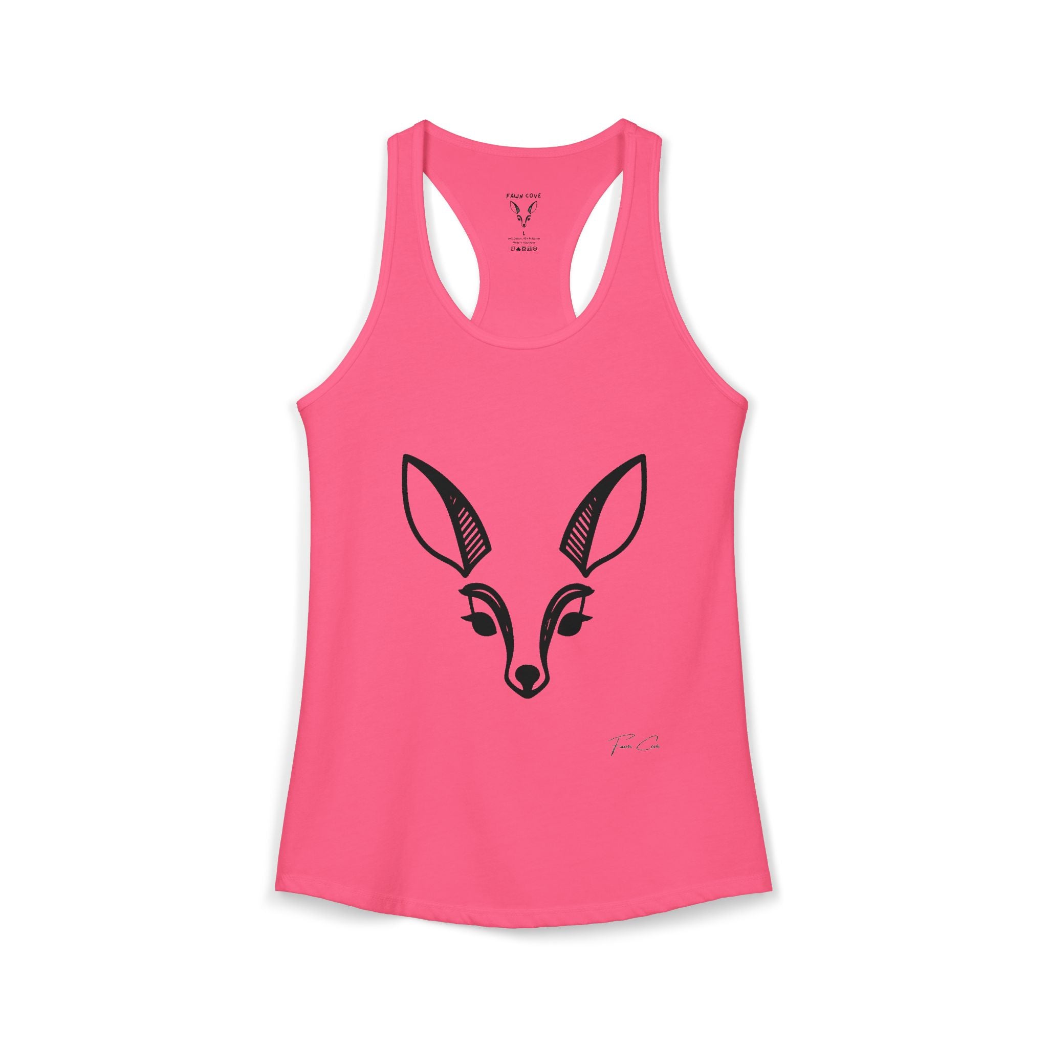 Deer Face Women's Racerback Tank — Nature-Inspired Casual Tank Top
