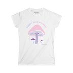 Mushroom Love Tee — "Support Small Businesses" Pastel Graphic Women's T-Shirt