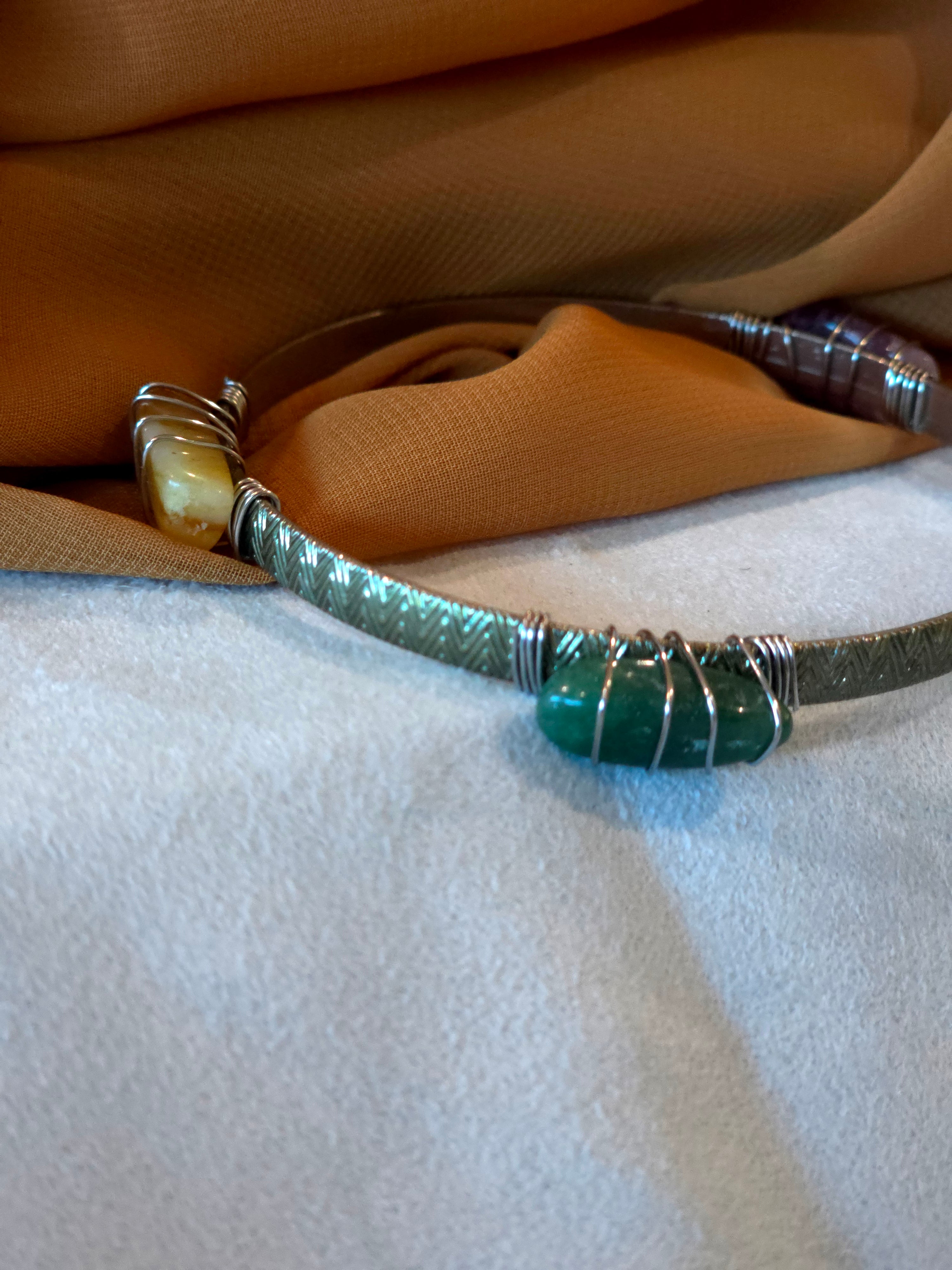 Natural Stone Bangle Bracelet