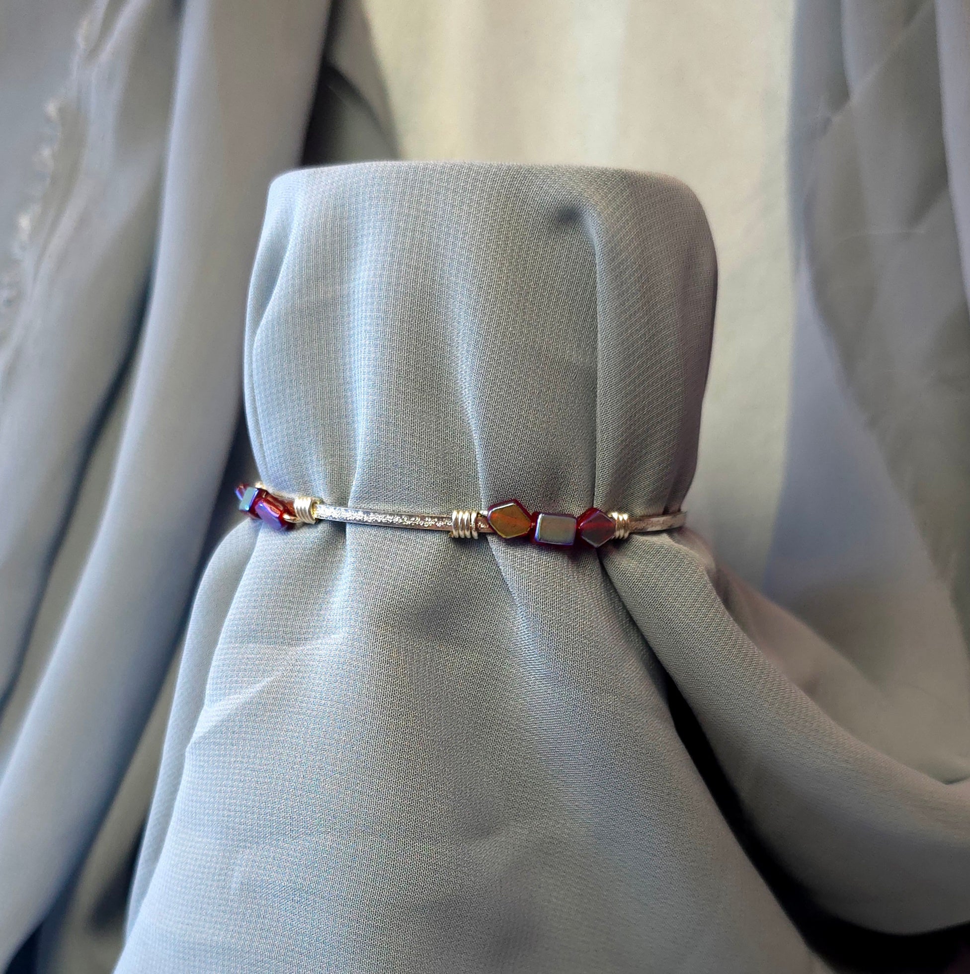 Wire and Bead Wrapped Bracelet