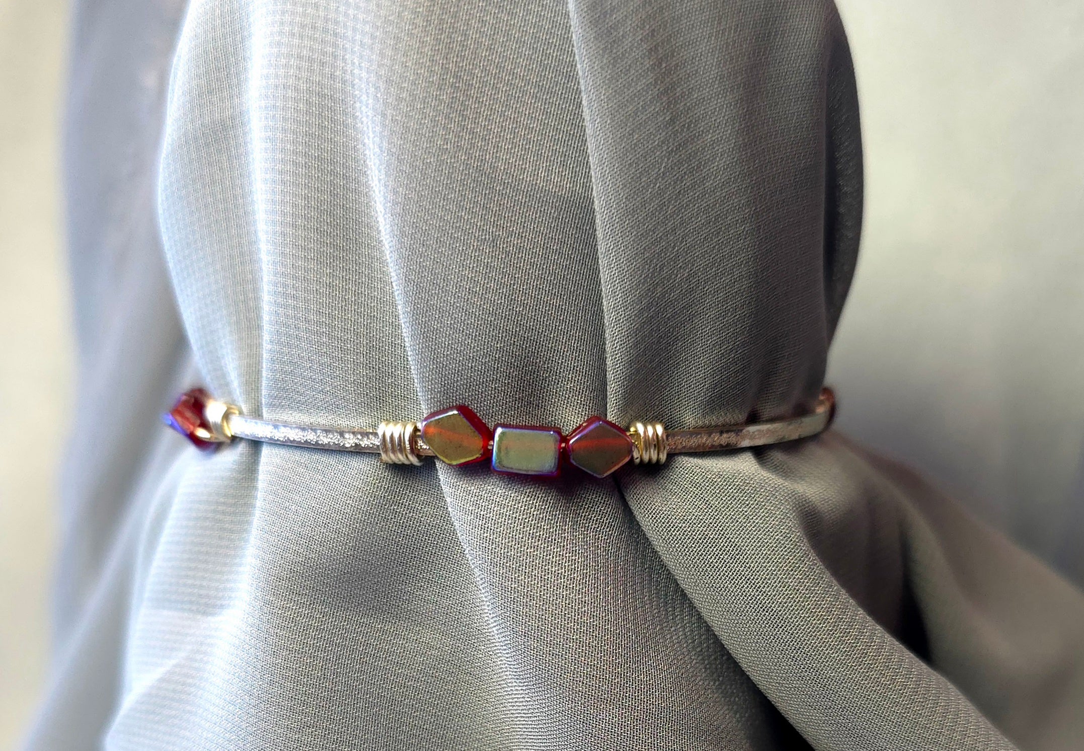 Wire and Bead Wrapped Bracelet