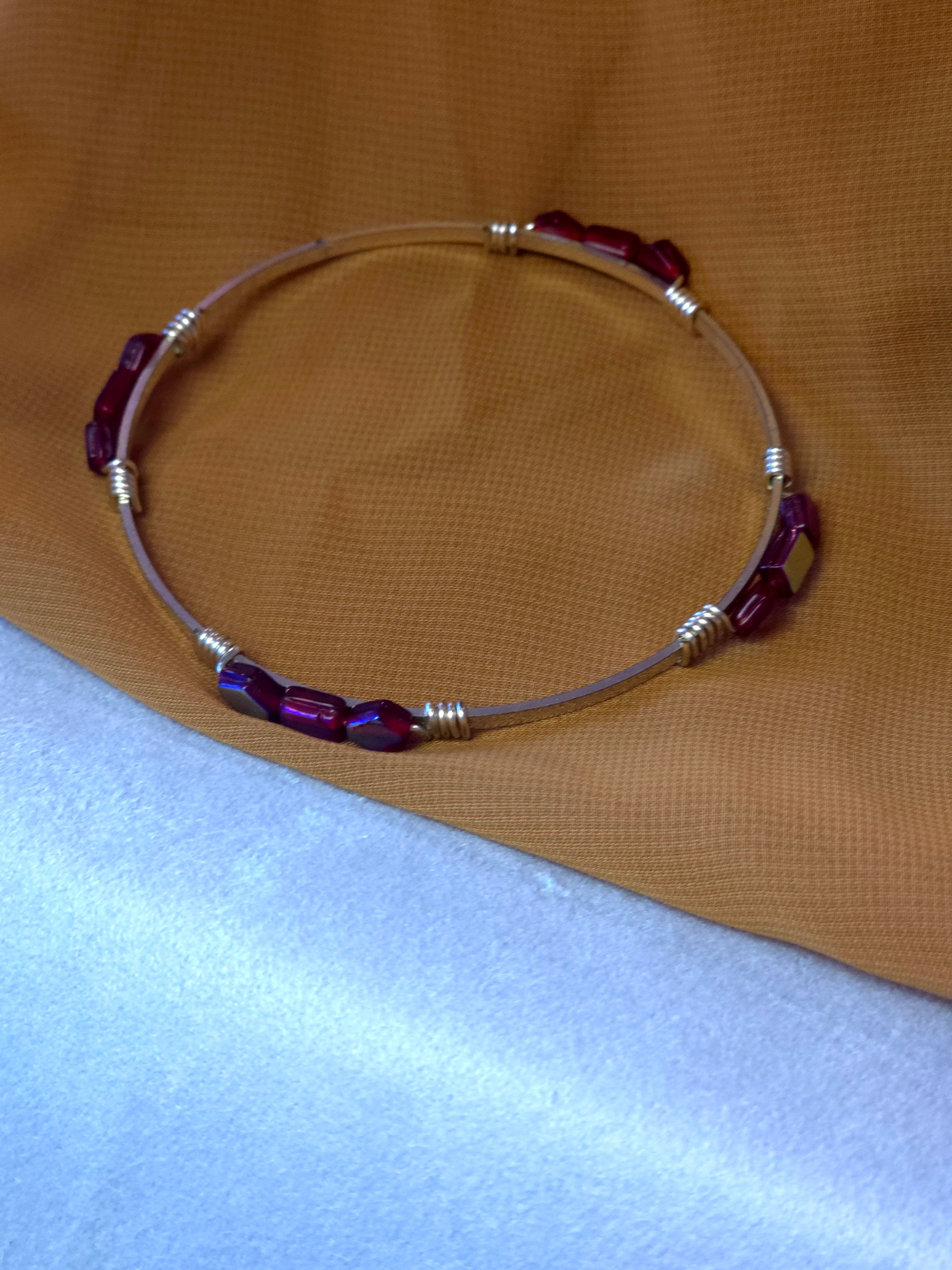Wire and Bead Wrapped Bracelet