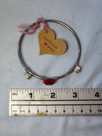 Handmade bangle bracelet with red star