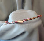 Silver and pink handcrafted bracelet