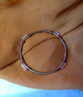 Silver and pink handcrafted bracelet