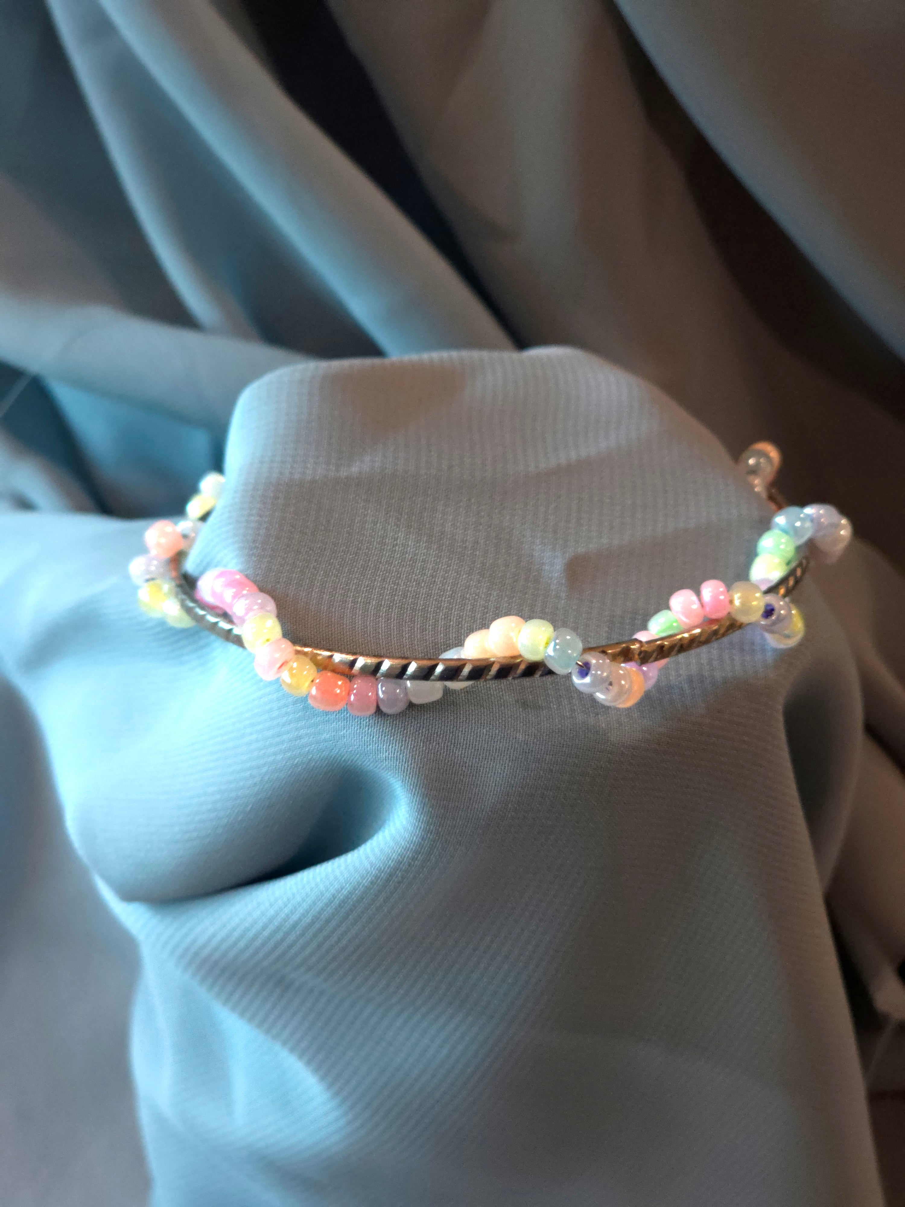 Spiral Beaded Bangle Bracelet