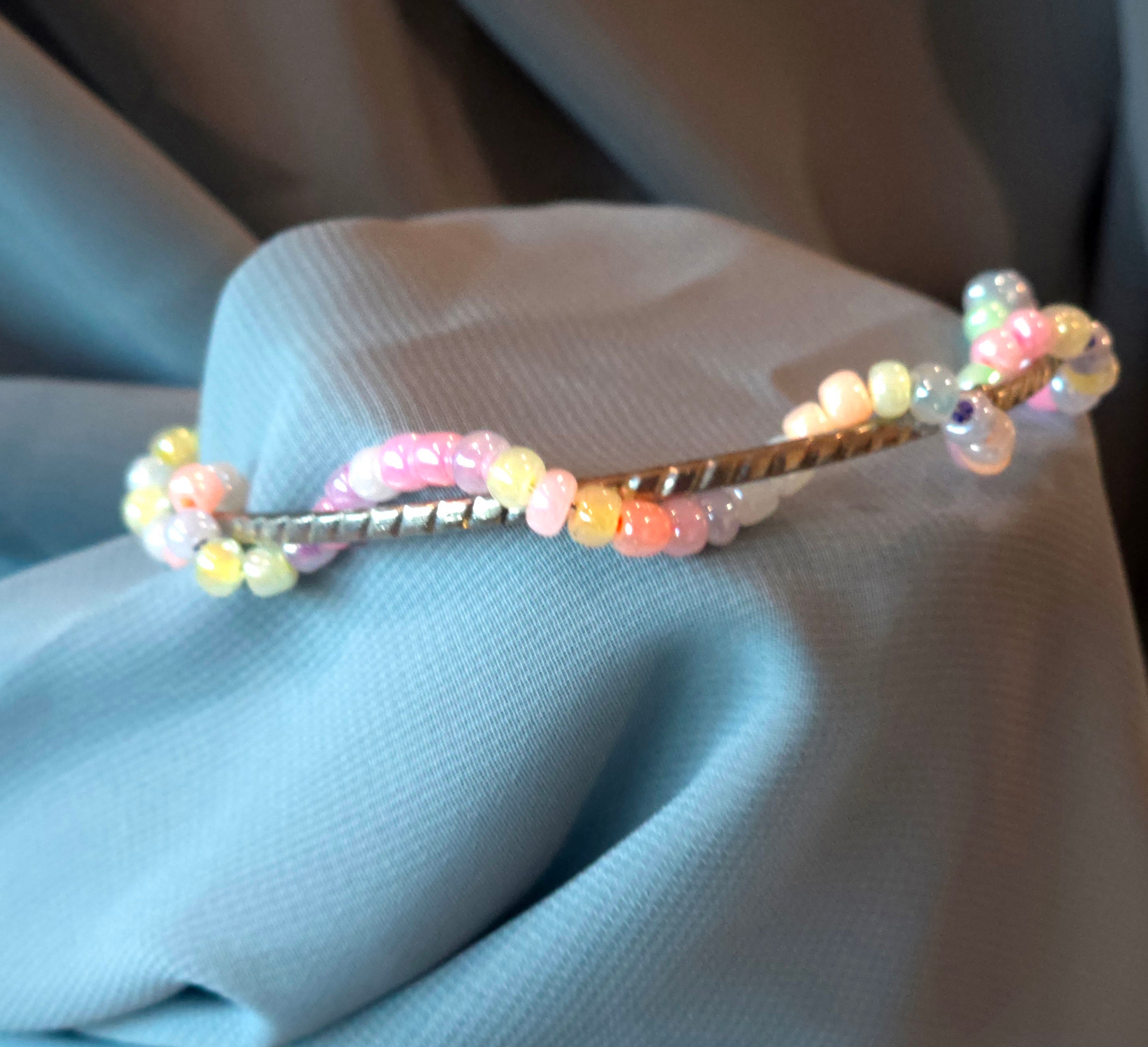 Spiral Beaded Bangle Bracelet