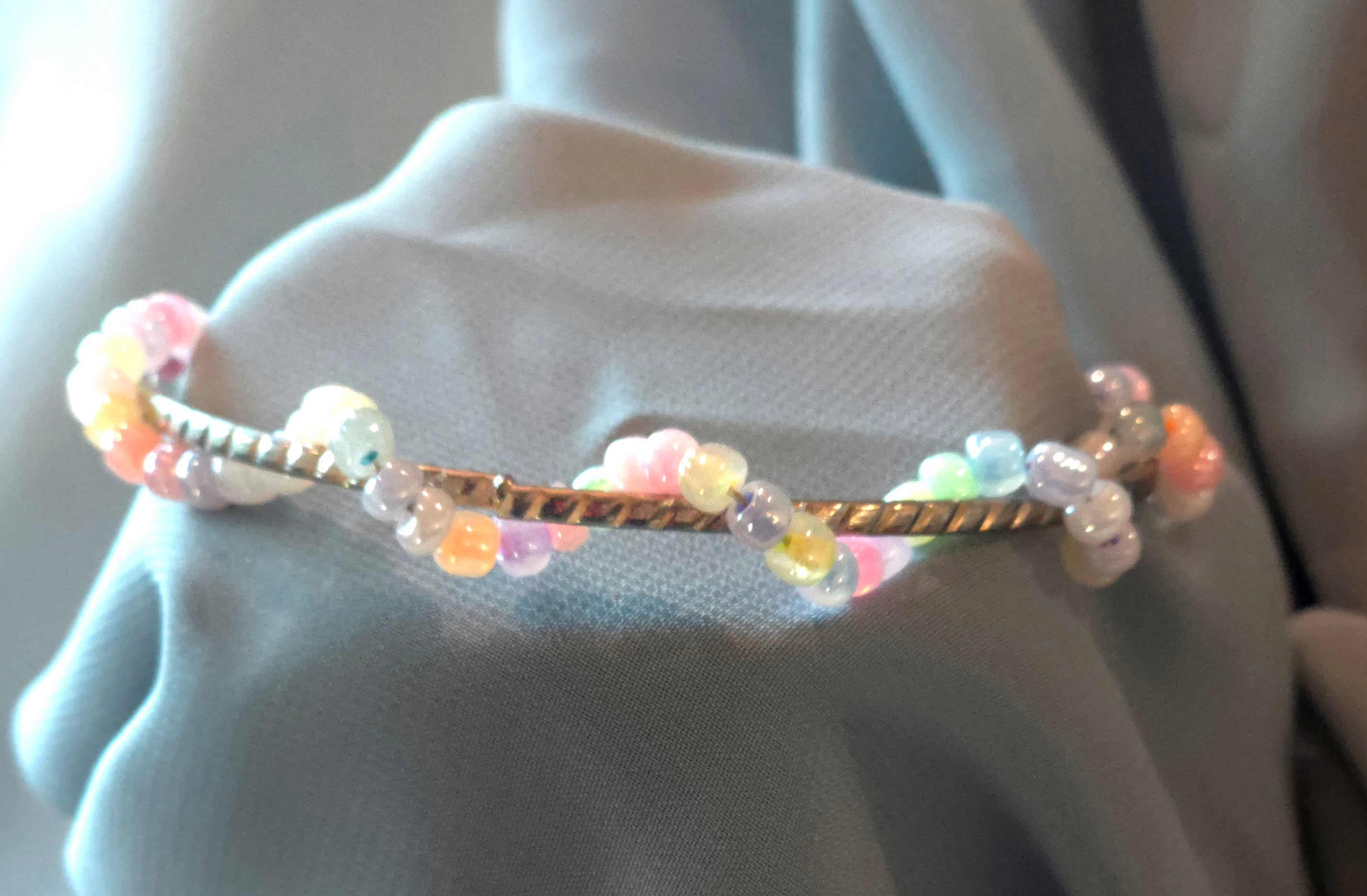 Spiral Beaded Bangle Bracelet