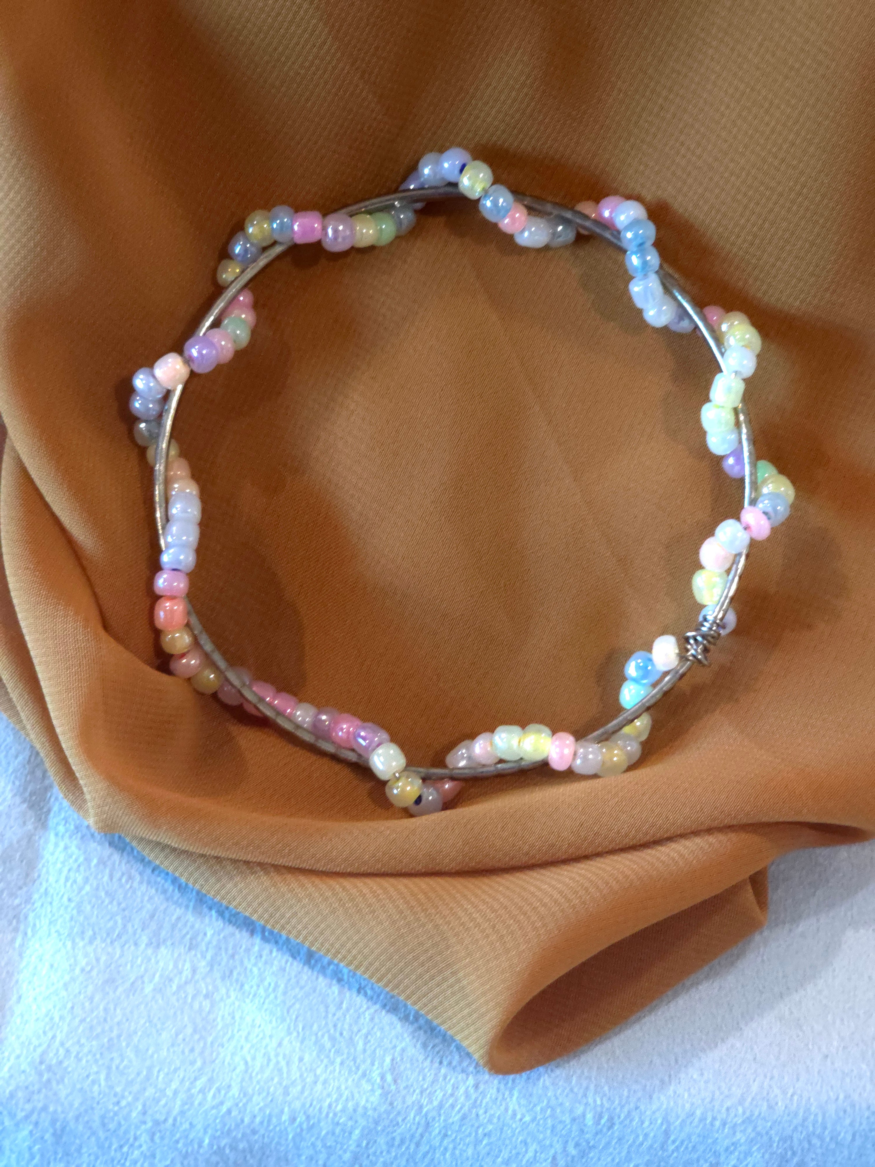 Spiral Beaded Bangle Bracelet