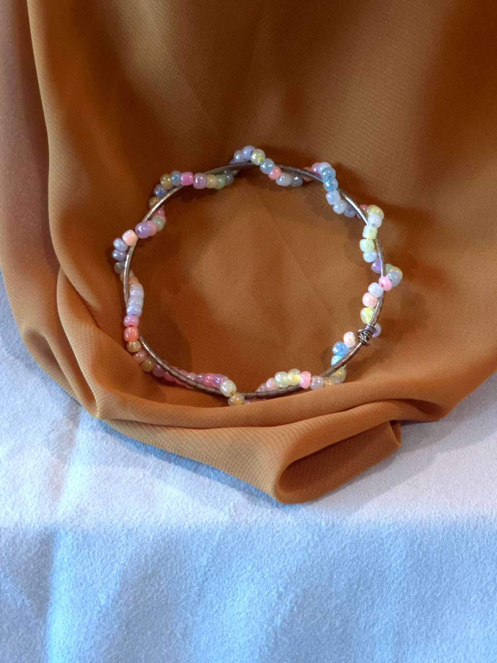 Spiral Beaded Bangle Bracelet