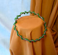 Green Beaded Bangle Bracelet