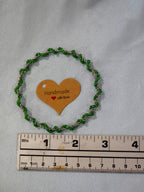 Green Beaded Bangle Bracelet