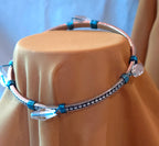 Bead and Wire wrapped Bangle Bracelet