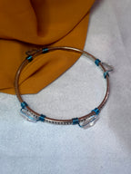 Bead and Wire wrapped Bangle Bracelet