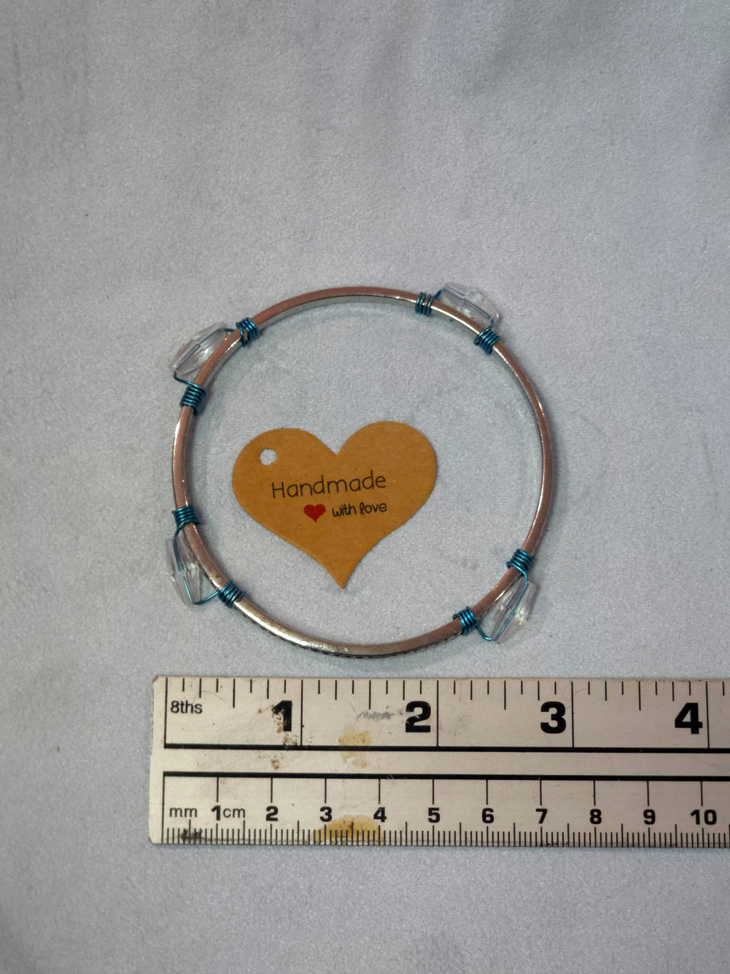 Bead and Wire wrapped Bangle Bracelet