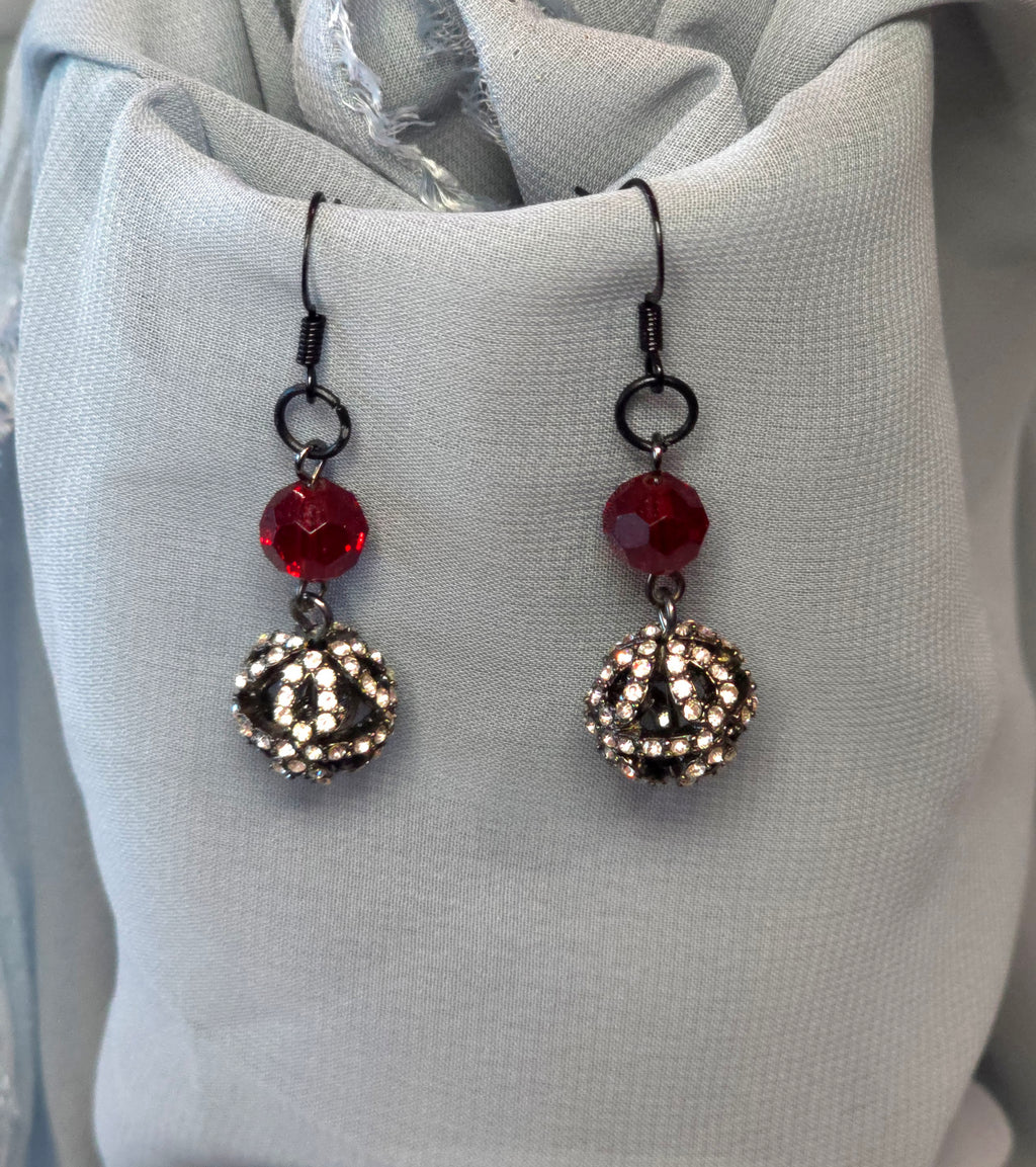 Orb drop earrings