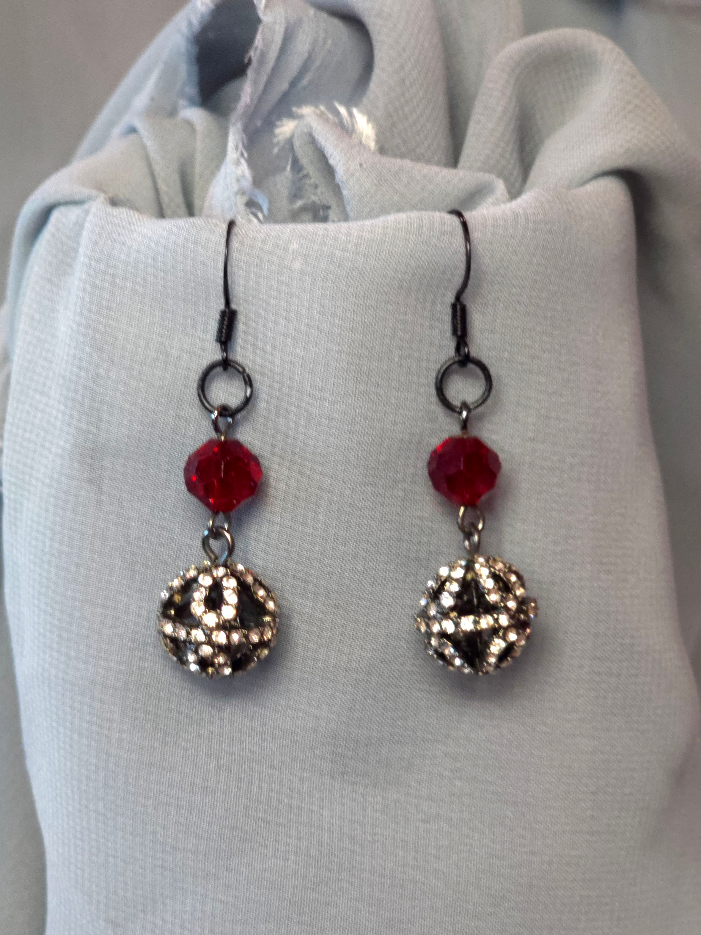 Orb drop earrings