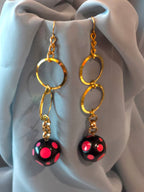Retro dangle polka dot earrings