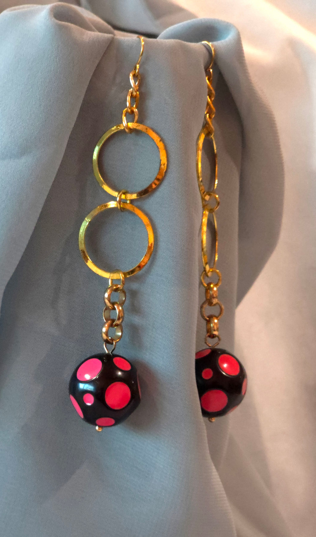 Retro dangle polka dot earrings