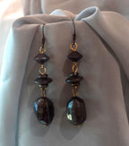 Black beaded drop earrings