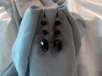 Black beaded drop earrings