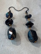 Black beaded drop earrings