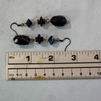 Black beaded drop earrings