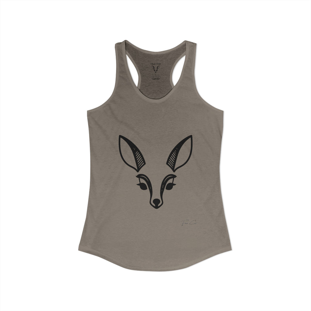 Deer Face Women's Racerback Tank — Nature-Inspired Casual Tank Top
