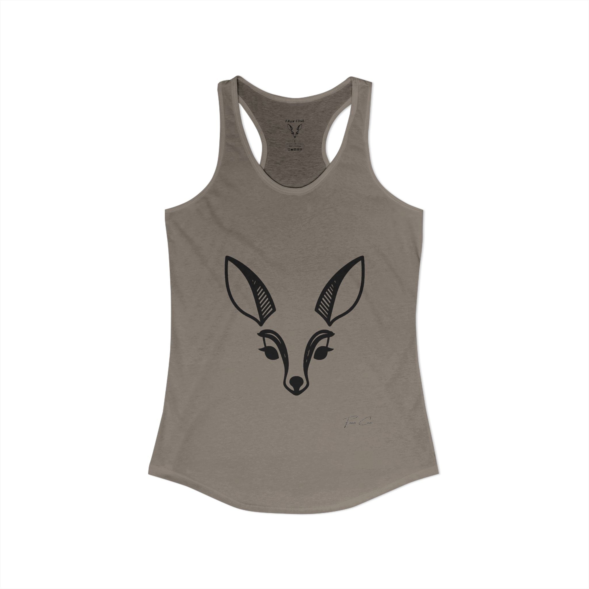 Deer Face Women's Racerback Tank — Nature-Inspired Casual Tank Top
