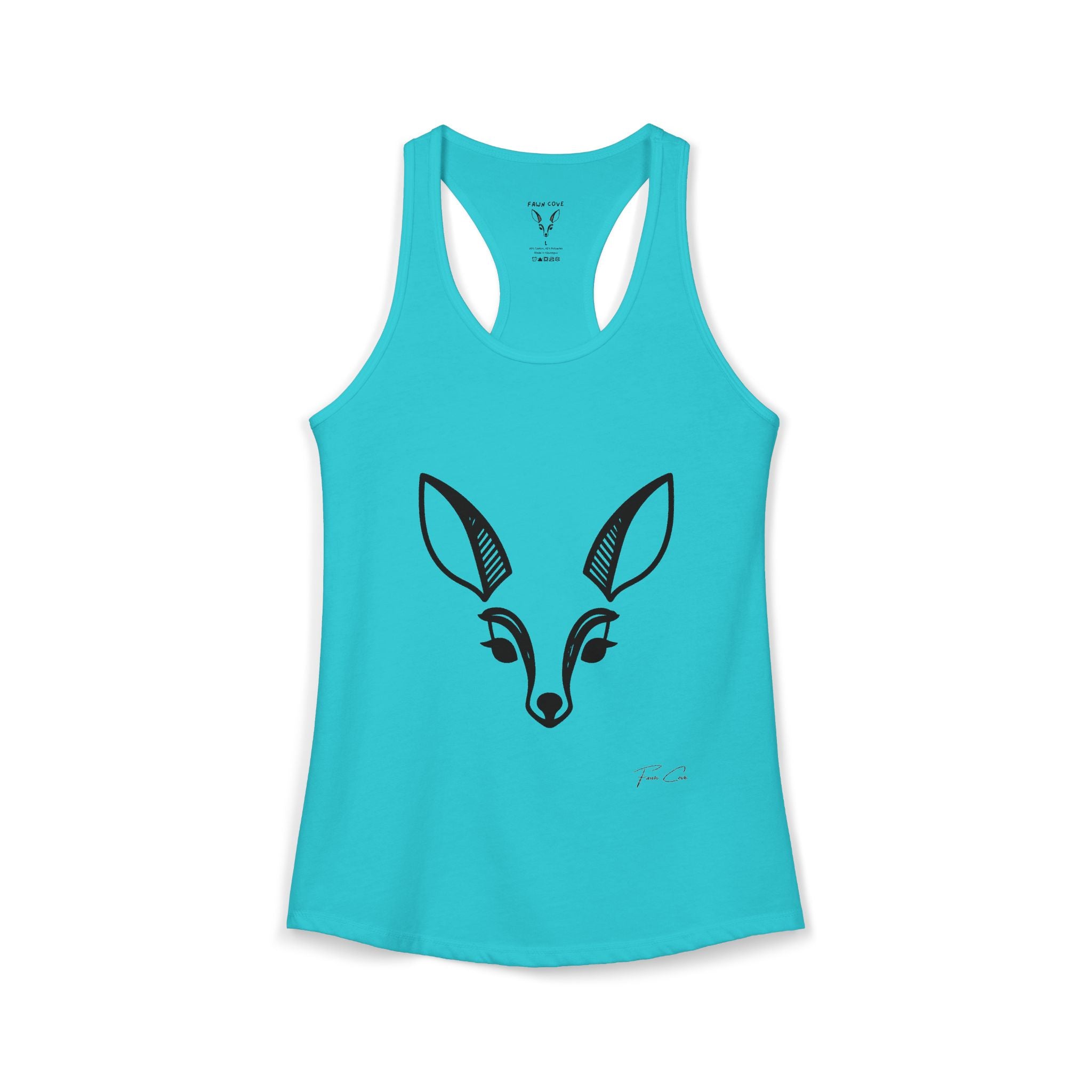 Deer Face Women's Racerback Tank — Nature-Inspired Casual Tank Top