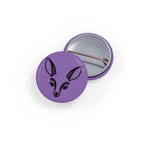 Deer Face Round Pin — Purple Enamel Animal Lapel Button