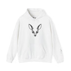 Minimal Deer Face Hoodie — Botanical Line Art Sweatshirt