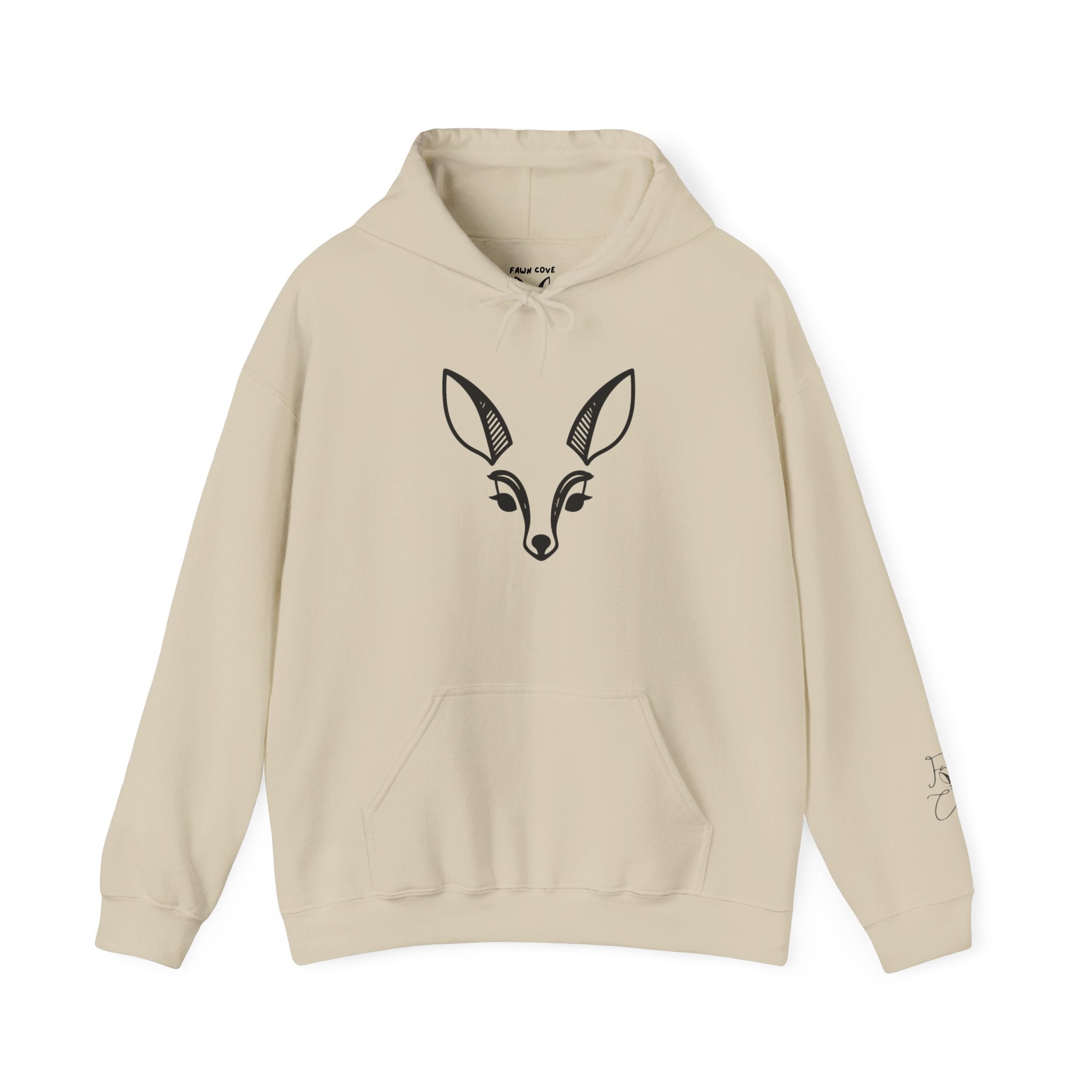 Minimal Deer Face Hoodie — Botanical Line Art Sweatshirt